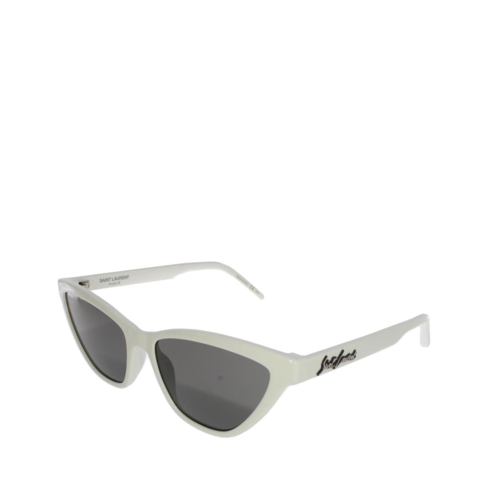 Yves Saint Laurent Silver and White Cat-Eye Sunglasses